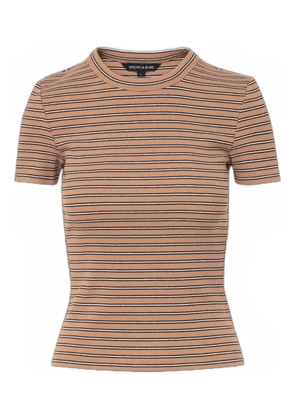 Veronica Beard striped three-quarter sleeve T-shirt - Brown