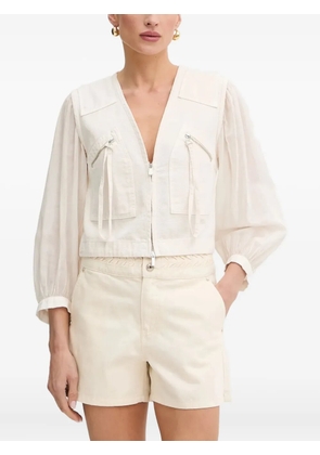 PINKO V-neck zip-up blouse - White