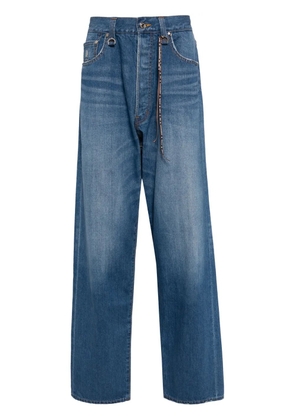 Mastermind Japan skull-print straight-leg jeans - Blue