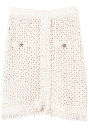 TWINSET mesh-knit miniskirt - White