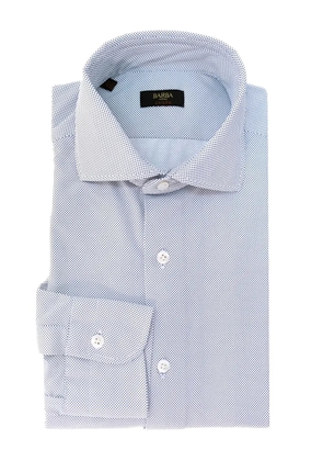 Barba micro-dot patterned shirt - Blue