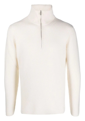 Dell'oglio stand-collar half-zip jumper - White