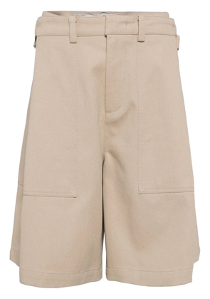 System straight-leg cotton bermuda shorts - Brown