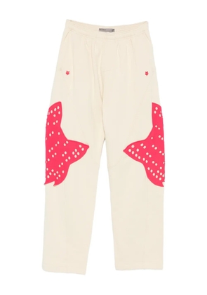 Fox Racing Labs perforated appliqué fleece track trousers - Neutrals