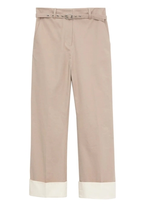 3.1 Phillip Lim belted cotton flared trousers - Neutrals