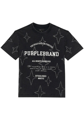 Purple Brand Stacked Crystal Stars T-shirt - Black