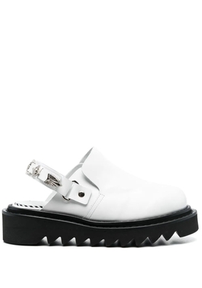 Toga Pulla buckled ankle-strap flat mules - White