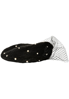 Jennifer Behr pearl-embellished voilette beret - Black