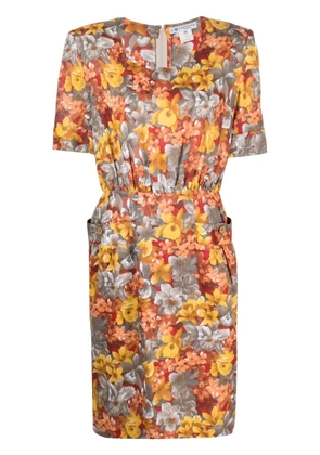 Lanvin Pre-Owned 1980s floral-print midi dress - Red