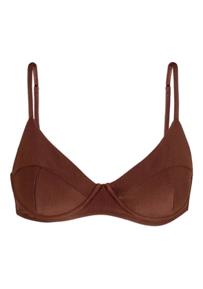 Lenny Niemeyer Taca ribbed triangle bikini top - Brown