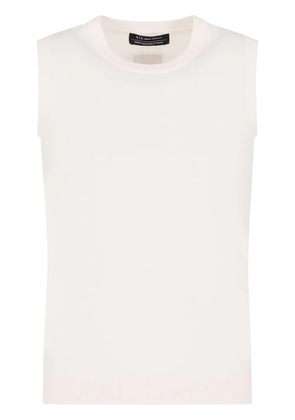 Armani Exchange logo-patch knit tank top - White