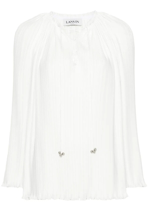 Lanvin plissé lace-up blouse - White