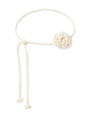 Alanui rose-crochet wool belt - Neutrals