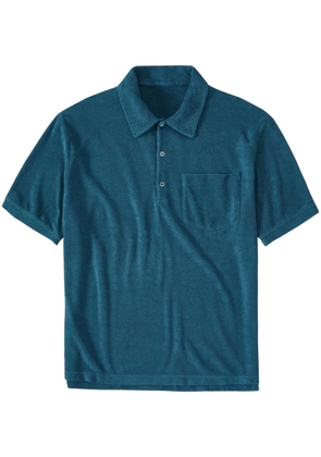 Closed logo-embroidered towelling polo shirt - Blue