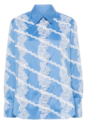 Viktor & Rolf lace-detail poplin shirt - Blue