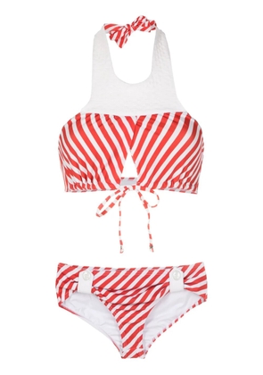 Amir Slama striped cut-out halterneck bikini - Red
