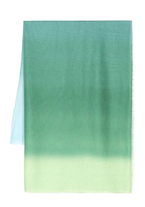 Faliero Sarti ombré-effect frayed-edge scarf - Green