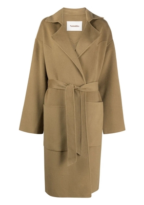 Nanushka belted wool-blend coat - Neutrals