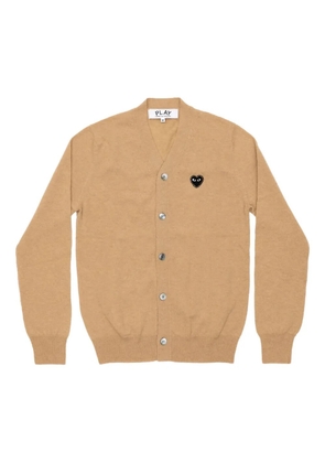 Comme Des Garçons Play Heart-appliqué cardigan - Neutrals