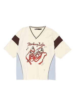 Bimba y Lola graphic V-neck T-shirt - Neutrals