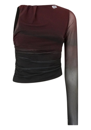 GCDS Creature tulle one-shoulder top - Red