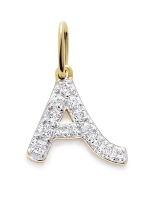 Monica Vinader 14kt yellow gold diamond A charm
