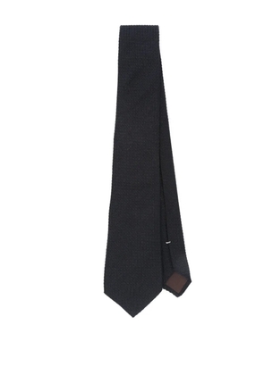 Canali textured silk-cashmere tie - Blue