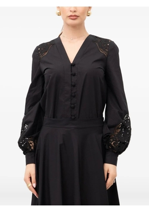TWINSET lace-insert buttoned shirt - Black