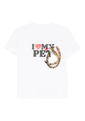 Doublet snake-appliqué graphic-print T-shirt - White