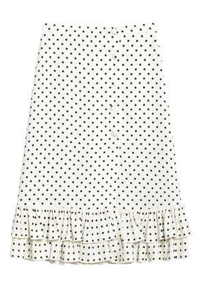 Valentino Garavani polka dot-print midi skirt - White