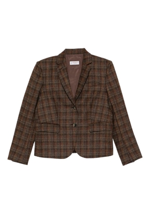 Alberto Biani checked-pattern blazer - Brown