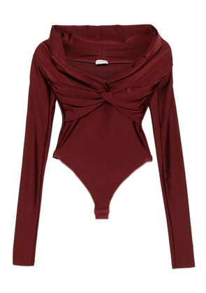 THE ANDAMANE Kandall twist-neck off-shoulder bodysuit - Red
