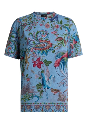 ETRO flora fauna-motif T-shirt - Blue