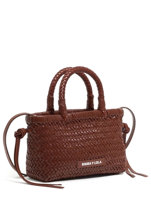Bimba y Lola mini interwoven tote bag - Brown