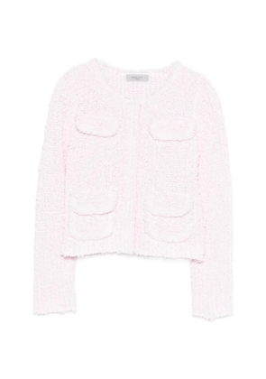 Charlott frayed-detail pocket cardigan - Pink