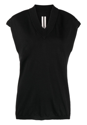 Rick Owens V-neck wool top - Black
