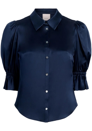 Cinq A Sept Fiona puff-sleeves silk blouse - Blue
