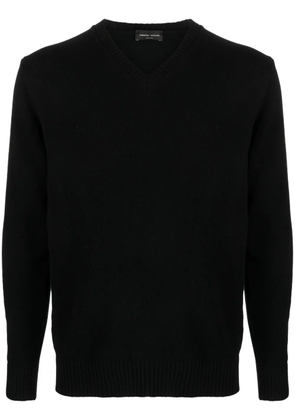 Roberto Collina V-neck merino wool jumper - Black