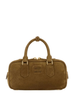 Miu Miu Arcadie suede tote bag - Green