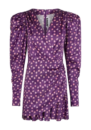 ROTATE BIRGER CHRISTENSEN puff-sleeve floral print mini dress - Purple