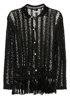 BODE open-knit fringed shirt - Black