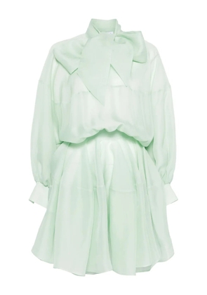 Viktor & Rolf pussy-bow mini dress - Green