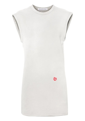 Alexander Wang logo-print jersey mini dress - Grey