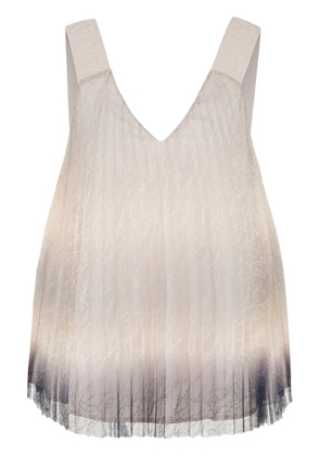 Armani Exchange gradient lace pleated blouse - Neutrals
