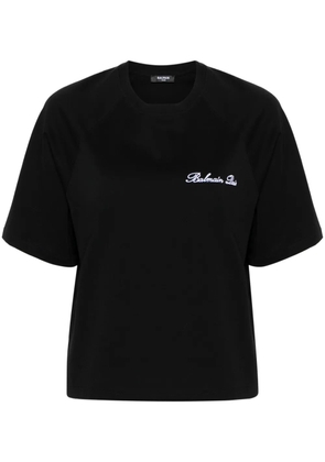 Balmain logo-embroidered cotton T-shirt - Black