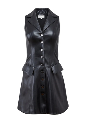 Fleur Du Mal Harley button-front pocket mini dress - Black