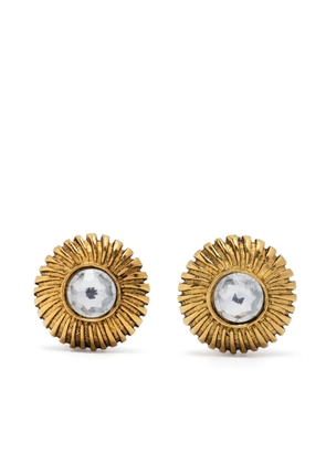 CHANEL Pre-Owned 1980s glass bead clip-on earrings - Gold