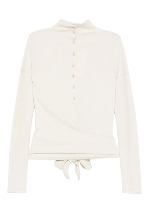 Low Classic knot-detail polo shirt - White