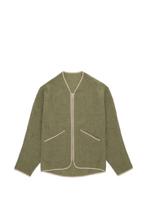 Fortela contrast-trim wool jacket - Green