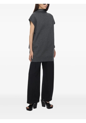 Carven short-sleeve high-neck mini dress - Grey